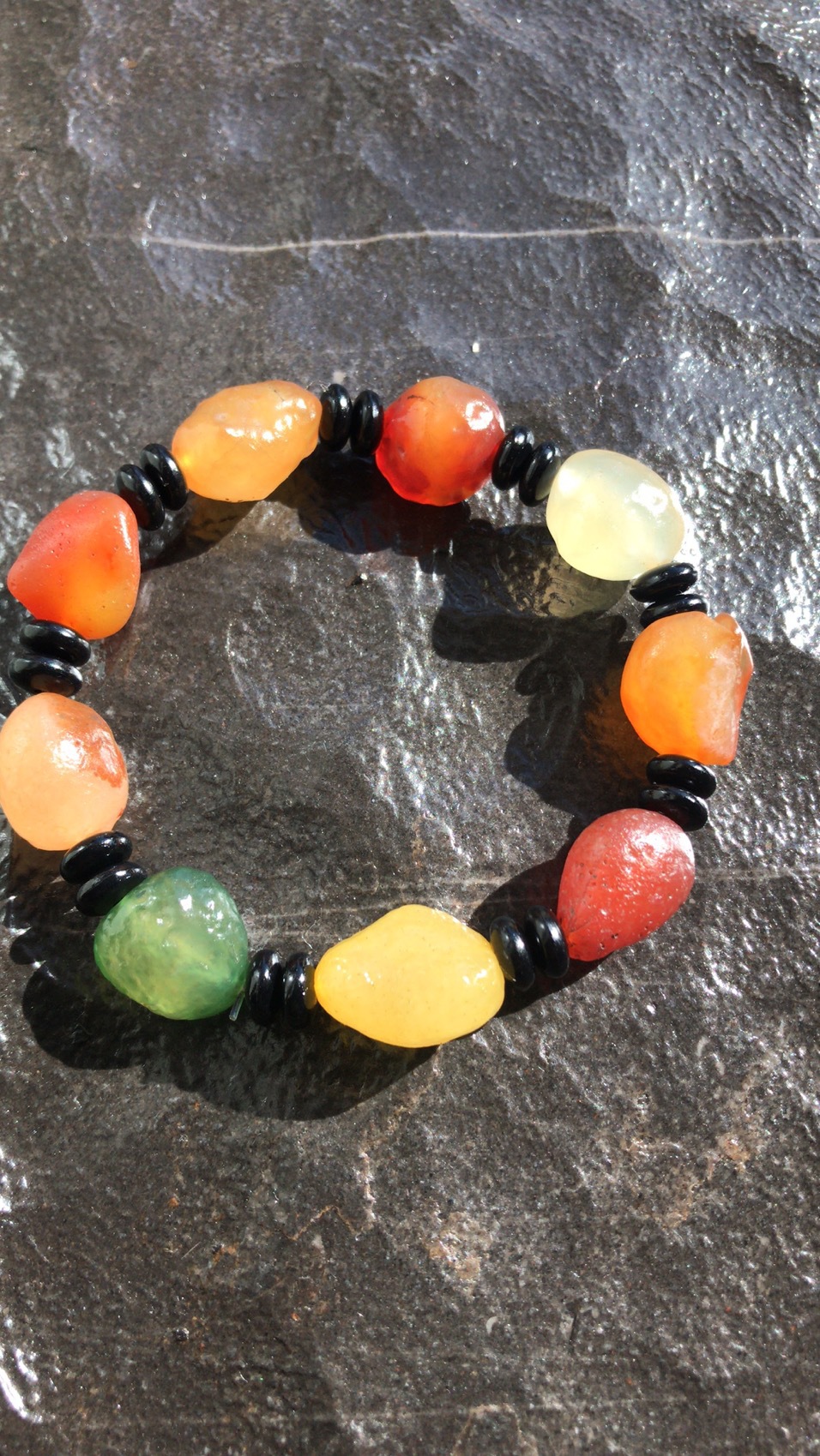 批发阿拉善戈壁原石玛瑙彩色玛瑙手链饰品