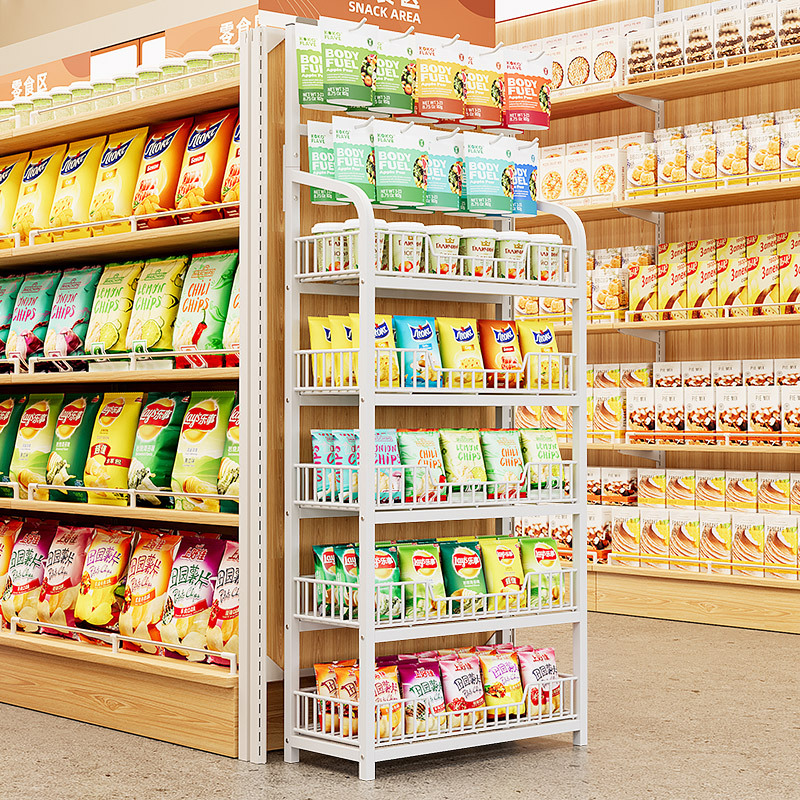 超市零食货架网红饮料小食品玩具展示架便利店收银台多层置物架子