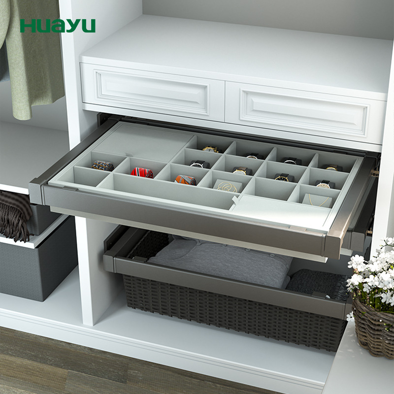 伸缩衣柜百宝盒饰品首饰分类格子抽衣帽间收纳多宝格抽屉配件