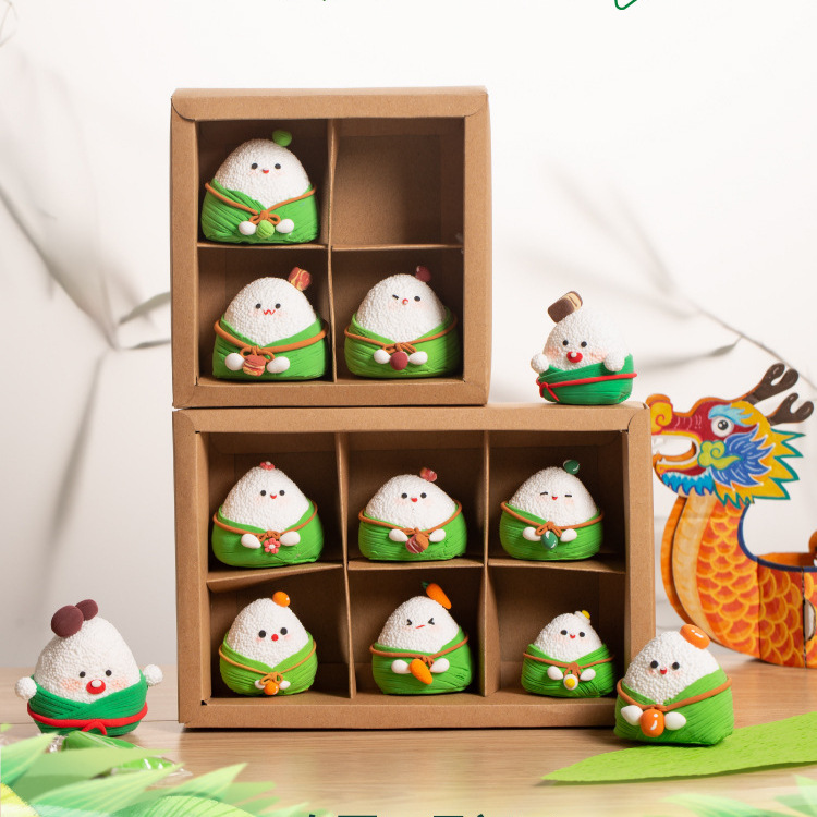 端午节礼物手工diy礼盒装粘土表情粽子儿童制作材料包幼儿园玩具