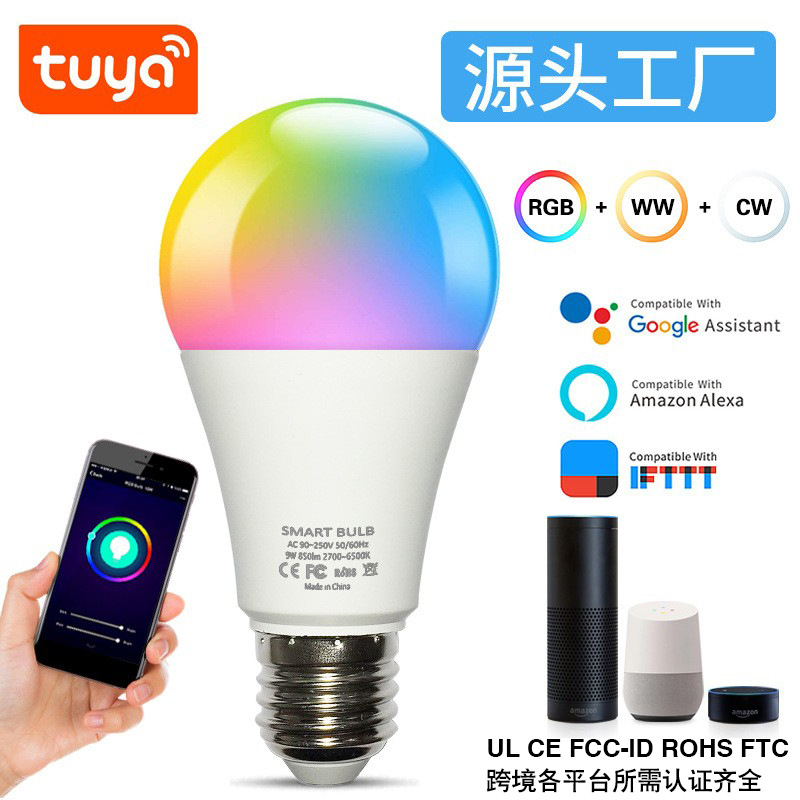 Smart WiFi Light Bulb Alexa Voice Control Rgbcw Dimming and Color-Changing A19 Globe Graffiti Smart L