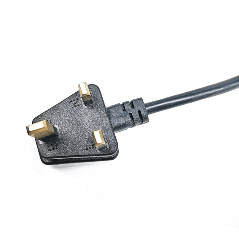 制订各长度各规格bs小英标插头 小英规三芯小英式三插电源线