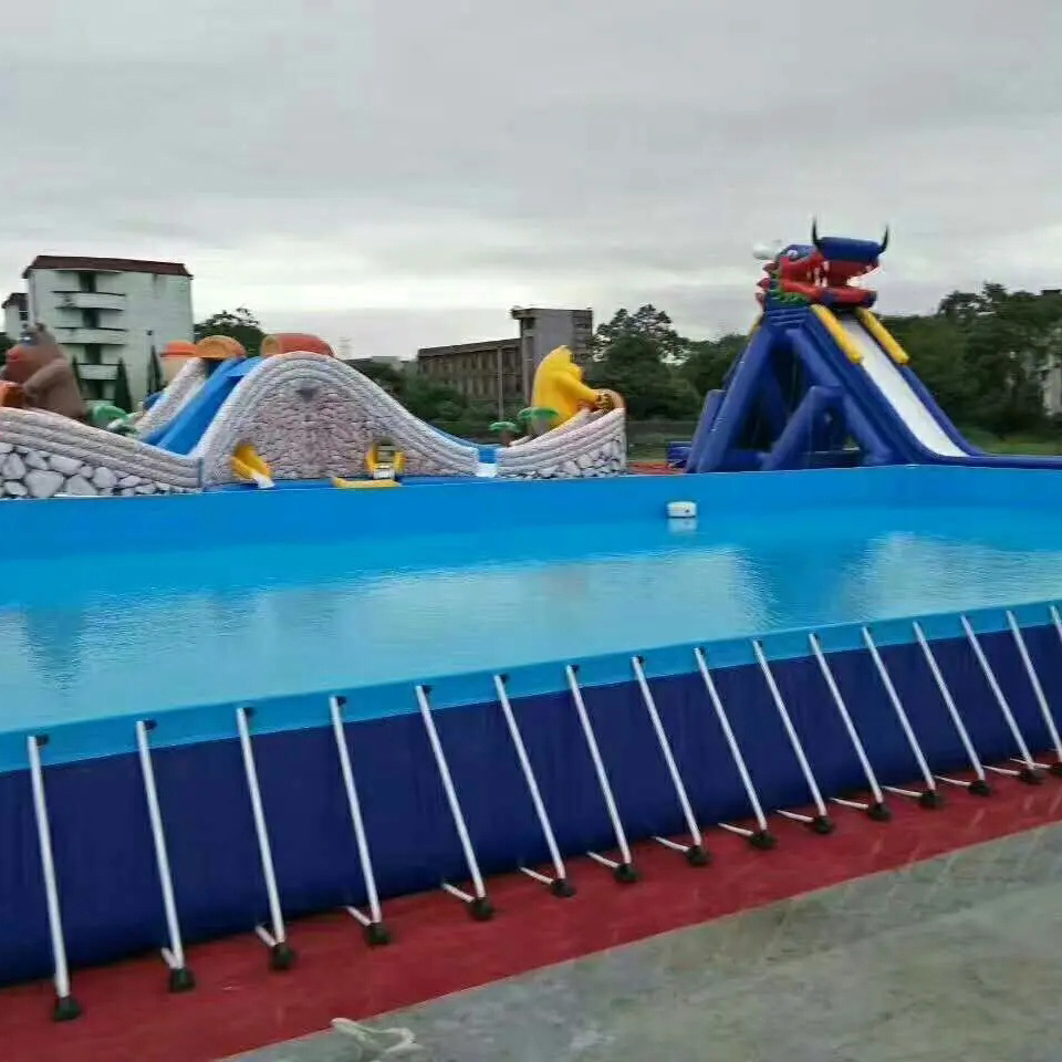 大型移动水上乐园支架游泳池充气水池水上闯关新充气滑梯游乐设备