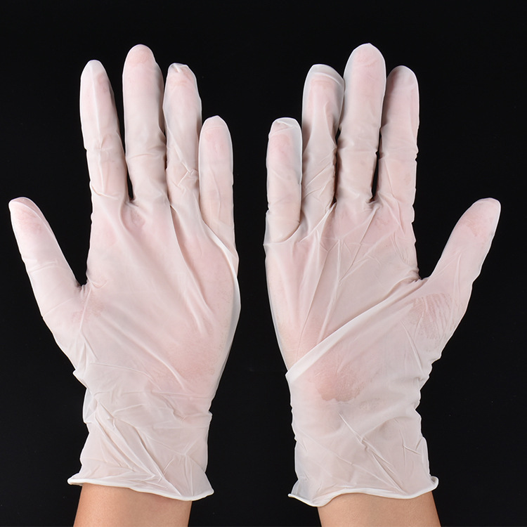 一次性手套 乳胶橡胶短款手套 乳胶手套pe手套盒装白色大中小码数