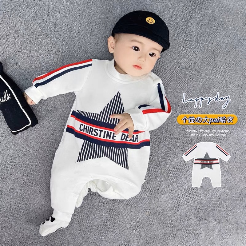 Baby Jumpsuit Spring and Autumn Newborn Long-Sleeved Men's and Women's Baby Cartoon Suit Spring Children Clothes Romper