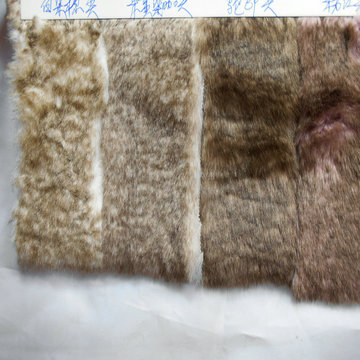 新款高档濑兔毛双色毛绒 獭兔毛染尖褪色毛 小毛皮人造毛鞋帽面料