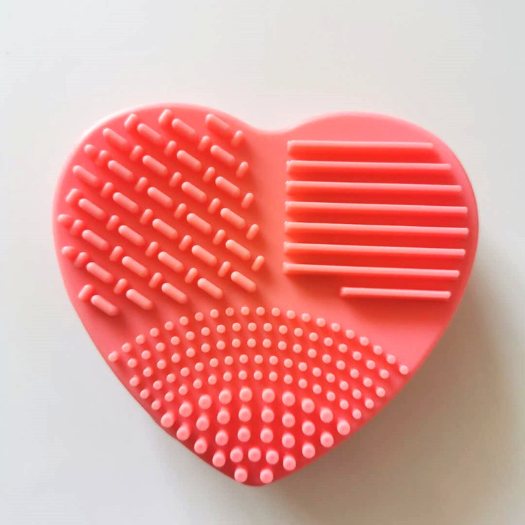 Heart-Shaped Silicone Egg Brush Beauty Makeup Makeup Brush Bag Washing Tool Scourer