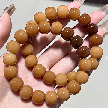 精选7年玉化老料白玉菩提根手串女绕指柔菩提子盘玩手链学生文玩