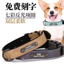 反光狗狗项圈绳子刻字猫牌脖圈小型犬中型犬宠物猫咪狗牌其他防丢