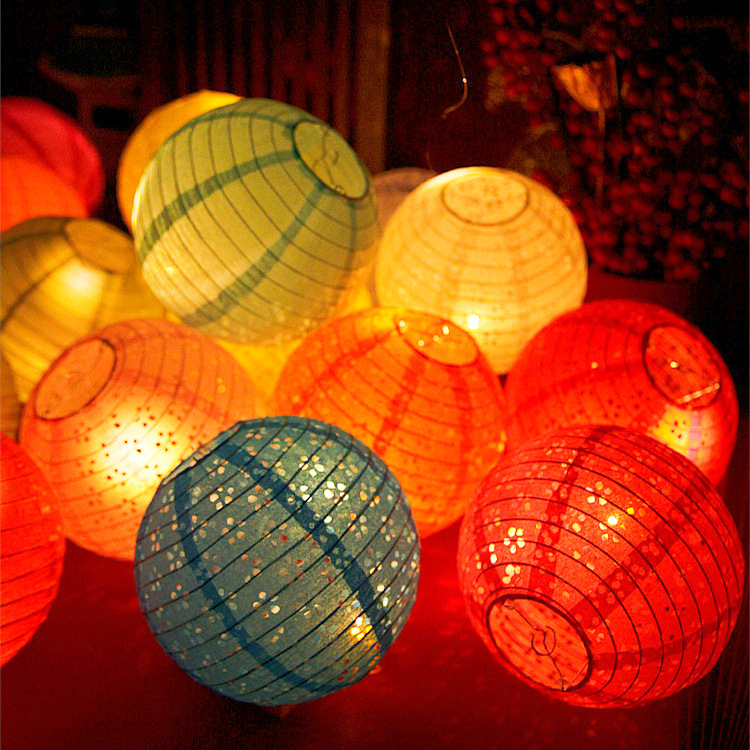 中秋节装饰圆形镂空纸灯笼灯罩儿童手提折叠亲子diy手工制作花灯