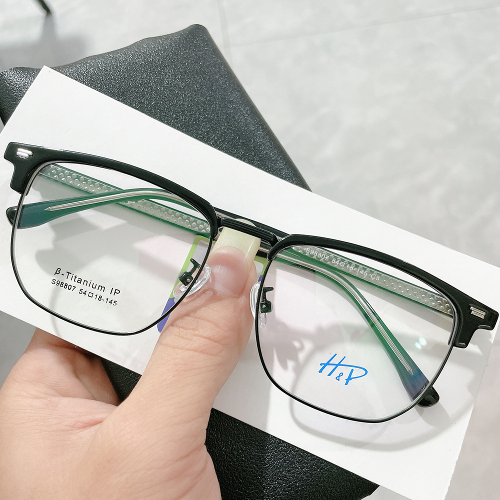 新款板材大框眉毛架素颜网红近视眼镜框可配镜百搭男女显瘦s98807