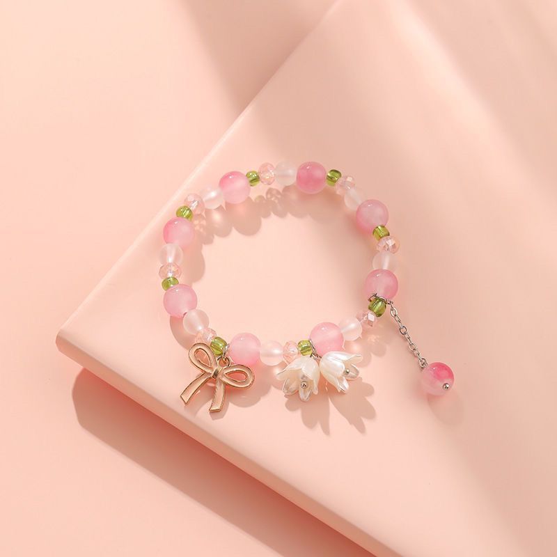 Spring and Summer New Sweet Lily Bracelet Simple and Fresh Student Girlfriends Bracelet Gradient Fashion Ornament Spot