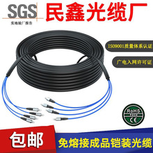 民鑫光缆厂家成品铠装光缆免熔接光纤线 2芯-144芯室外预制光缆