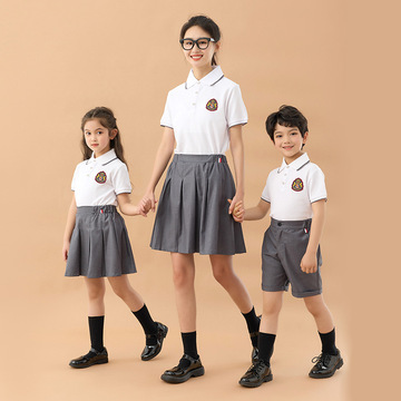 小学生班服夏季套装儿童运动会校服短袖幼儿园英伦风衬衫园服批发