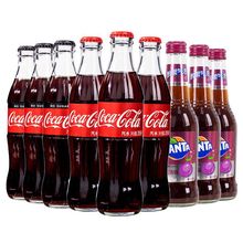 6瓶装可口可乐汽水275玻璃瓶零度芬达酸梅汤经典装汽水碳酸饮料