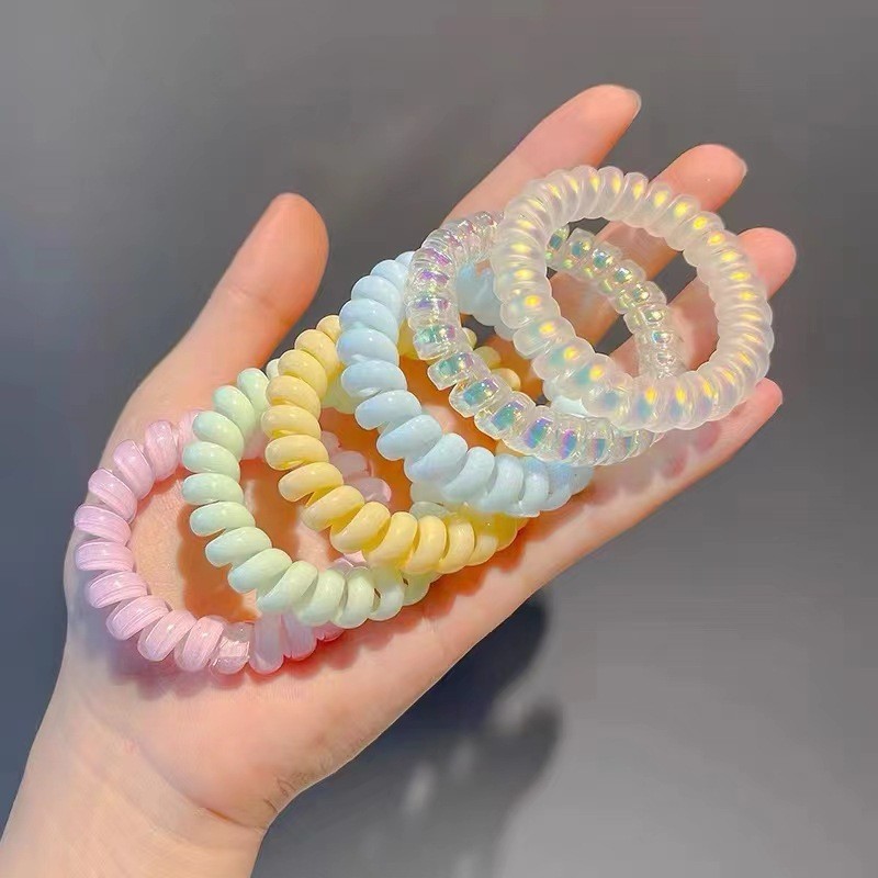 Mermaid Phone Line Hair Ring Girl Frosted Seamless Headband Thick Ponytail Korean Ins Internet Celebrity Simple Rubber Band