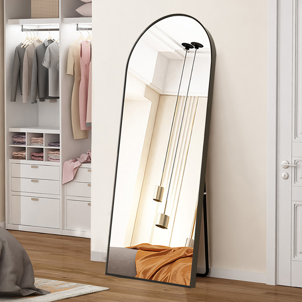 Factory Customized European-Style Aluminum Alloy Floor Mirror Light Luxury Ins Dressing Mirror Internet Celebrity Arch Full-Length Mirror Hanging Dual-Use