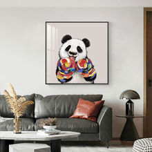 简约现代动漫装饰画沙发背景墙餐厅挂画卧室床头卡通潮流熊猫壁画