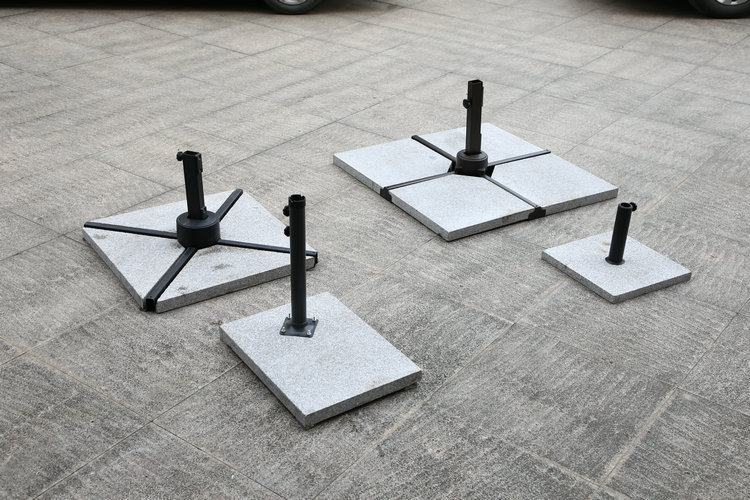 三角形大理石压片大理石底坐太阳伞伞座庭院伞座塑料水泥伞座