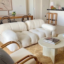 小户型布艺沙发北欧侘寂风民宿设计师创意模块写意空间中古家具