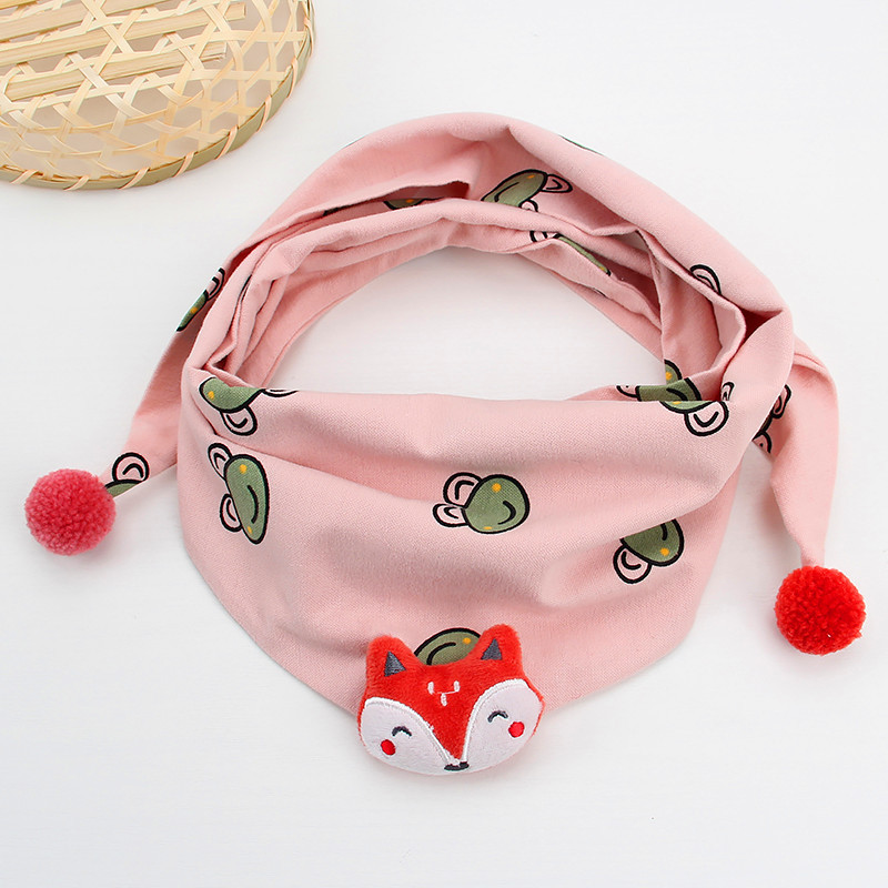 儿童围巾卡通围脖可爱小怪兽三角巾秋冬季可爱动物男女宝宝围巾