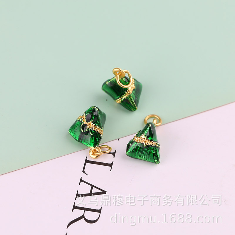 Oil Dripping Small Zongzi Diy Hand-Knitted Rope Dragon Boat Festival Colorful Rope Bracelet Small Zongzi Pendant Woven Finished Material