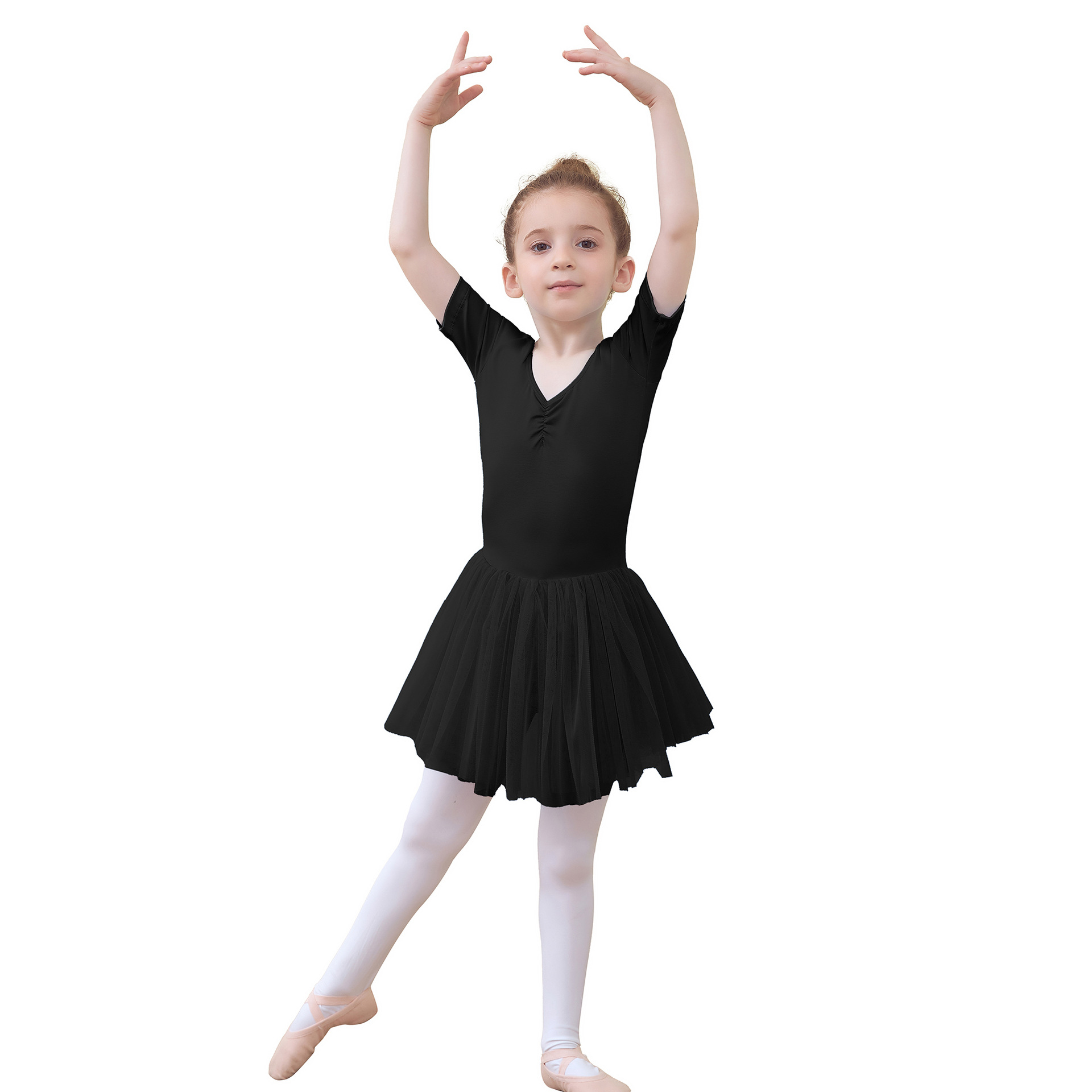 儿童舞蹈服装女童短袖幼儿练功服中国舞跳芭蕾舞裙衣服