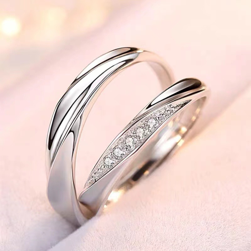 Love Couple Ring a Pair of Men and Women Couple Rings Japanese and Korean Valentine's Day for Boyfriend Girlfriend Commemorative Token