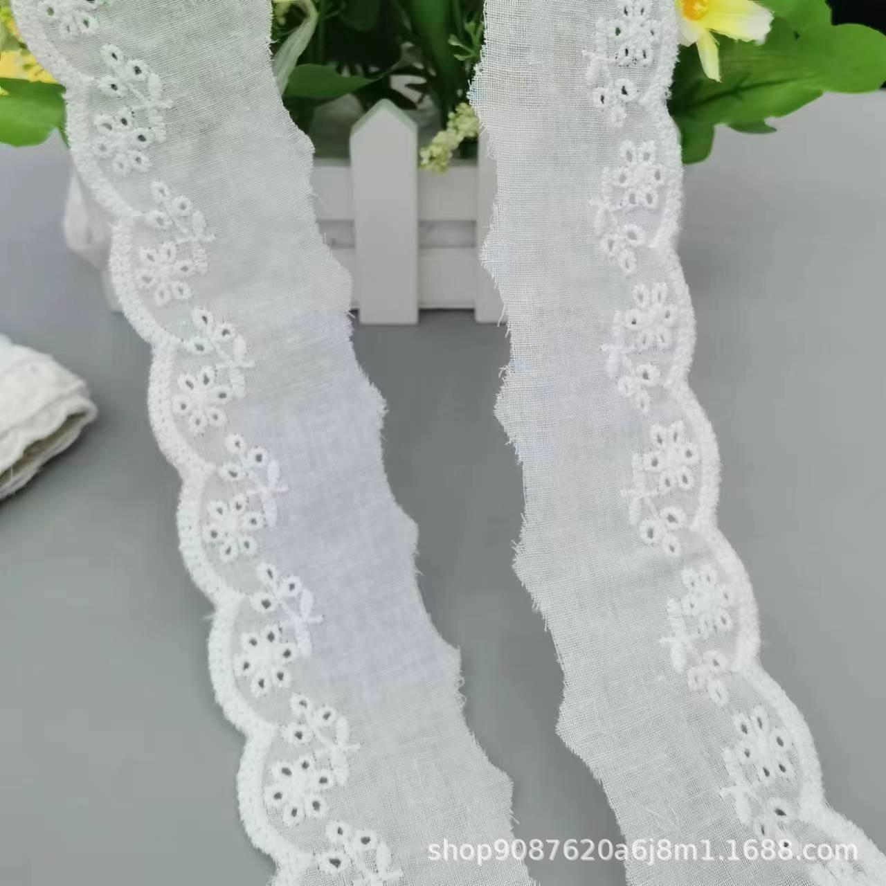spot supply 4.5 hollow embroidered cotton lace diy clothing accessories children‘s pajamas accessories lace flower