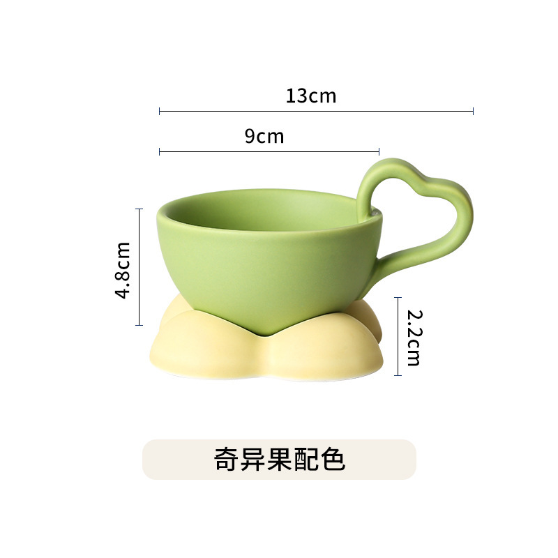 INS Niche Korean Mug Cute Clouds Contrast Color Coffee Set Love Ceramic Cup next Time Teacup Water Cup