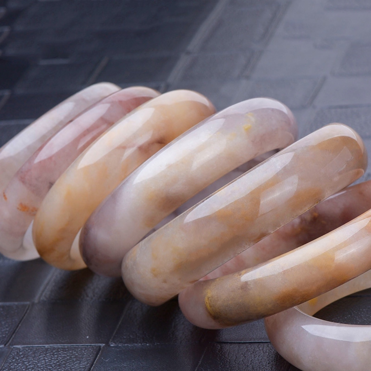 佘太翠戈壁玉镯子金丝玉手镯紫罗兰玉手镯新疆金丝玉紫罗兰手镯