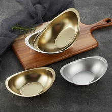 创意韩式304不锈钢金色元宝碗商用甜品小吃碗韩国料理沙拉碗餐具
