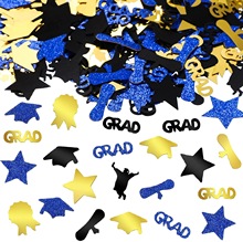 直供出口创意毕业季星星博士帽五彩纸屑毕业之星毕业派对餐桌装饰