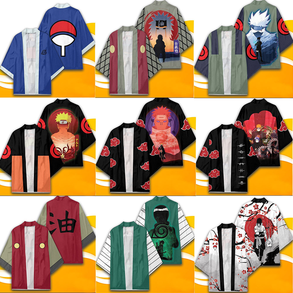 火影忍者动漫周边开衫羽织和服cos鸣人自来也卡卡西晓组织斑披风