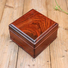 大红酸枝独板天地盖线条盒正方形首饰盒红木手链手串盒挂件玉佩盒
