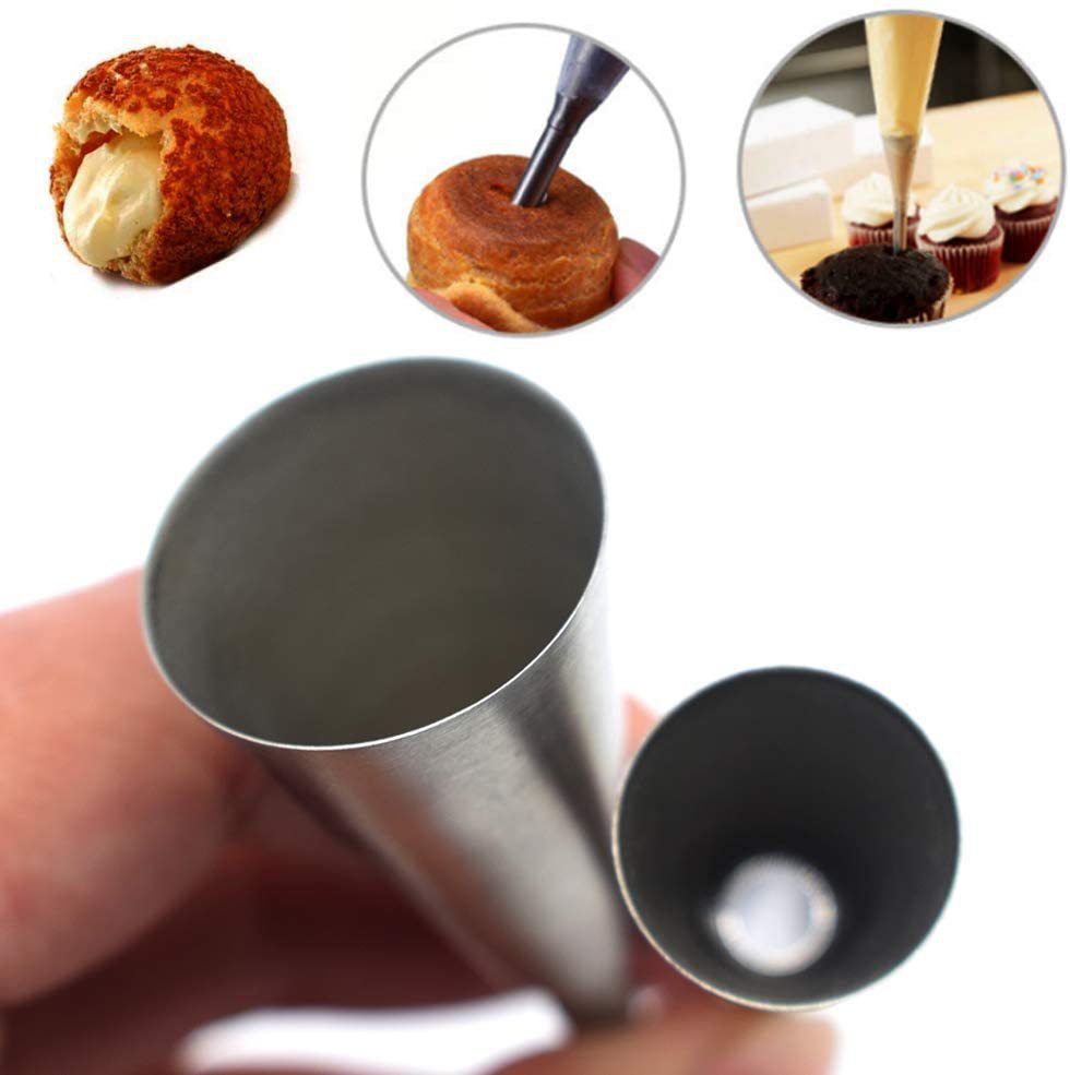 厂家现货不锈钢泡芙奶油裱花嘴 挤奶嘴 diy烘焙工具戚风馅花嘴