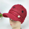 lady Wool cap outdoors Cold proof Knitted hat Middle and old age keep warm Visor Plush thickening Sets of headgear wholesale