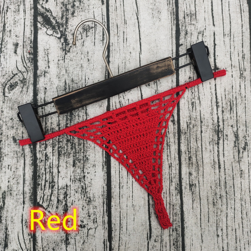 跨境 外贸 手工钩针比基尼 丁字裤 泳裤 性感 欧美 日光浴 泳裤