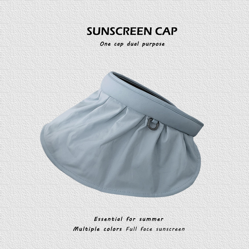 Scorched Lower Shell-like Bonnet Air Top Sun Protection Hat Women's Two-Color Candy Summer Face-Covering and Sun-Shading Vinyl Big Brim