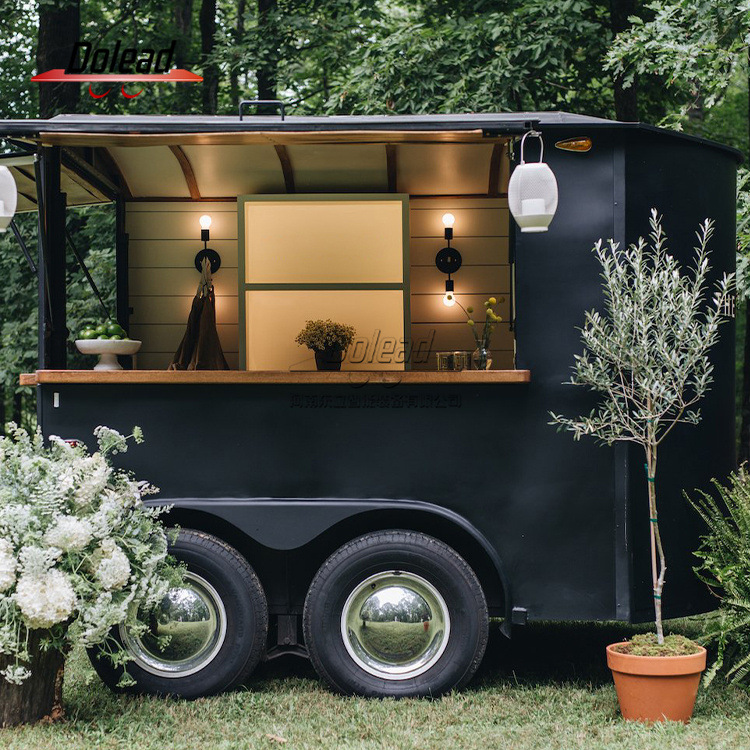 摆地摊热卖产品拖挂式房车移动咖啡售卖车街边美食早餐快餐车