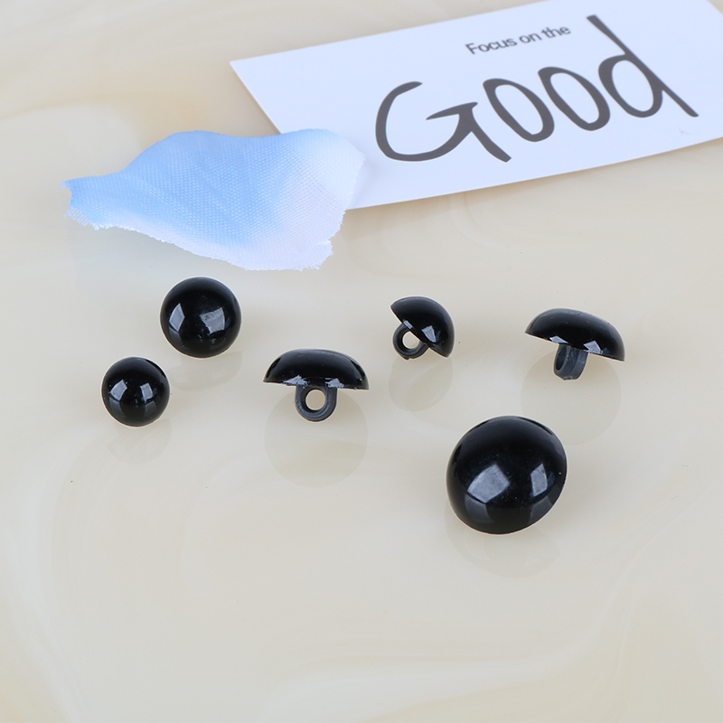 diy眼珠材料圆形动物眼睛鼻子纽扣黑色蘑菇纽扣手工熊鼻公仔装饰