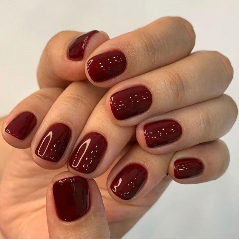 美甲穿戴甲批发秋冬手工定作新年红色短款指甲美甲贴片可拆卸显白