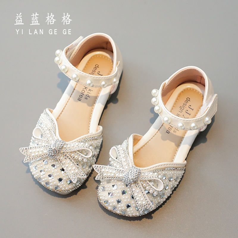 儿童凉鞋女夏公主鞋女童包头中空小童鞋水钻小女孩鞋子时装鞋批发