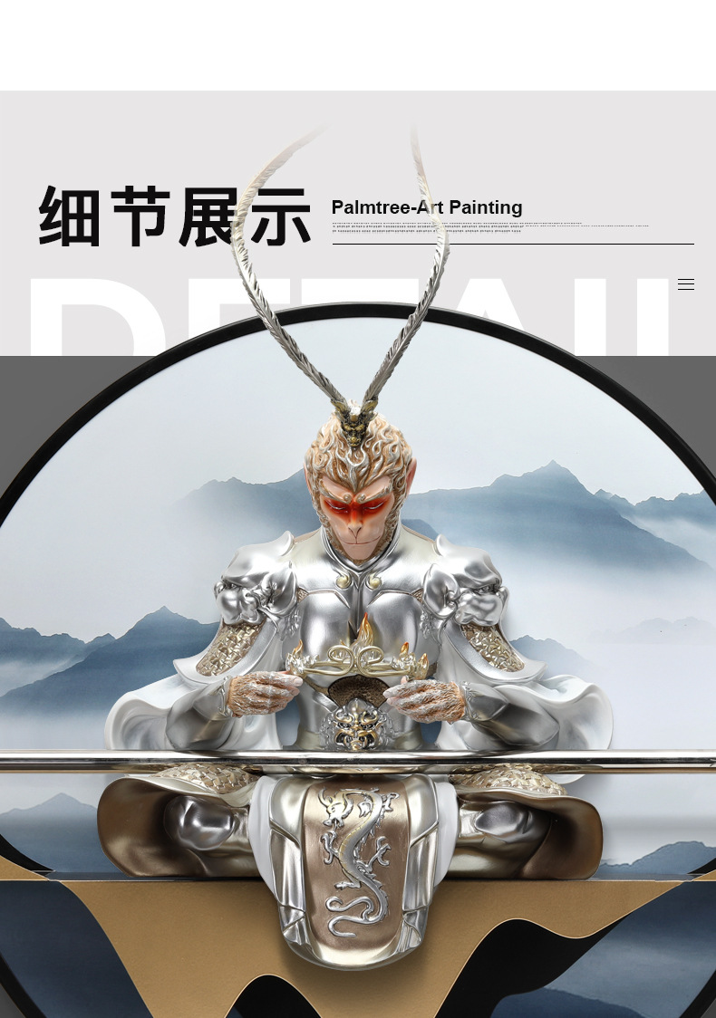斗战胜佛客厅装饰画沙发背景墙壁画齐天大圣立体浮雕画孙悟空挂画