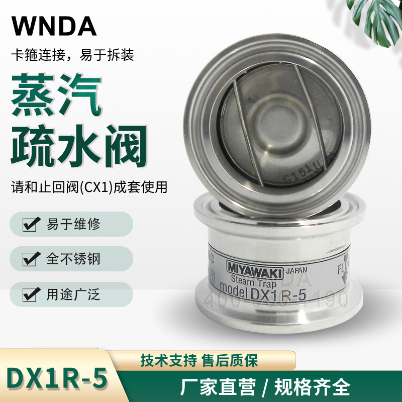 日本 MIYAWAKI蒸汽疏水阀DX1R-5卡箍疏水阀 宫胁热静力节能疏水器