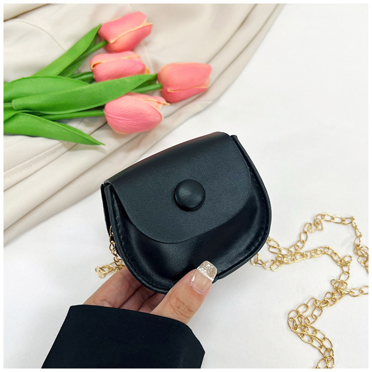 Girl Mini Saddle Bag Women 2023 New Korean Style Versatile Chain Shoulder Bag Lipstick Accessories Crossbody Pouch