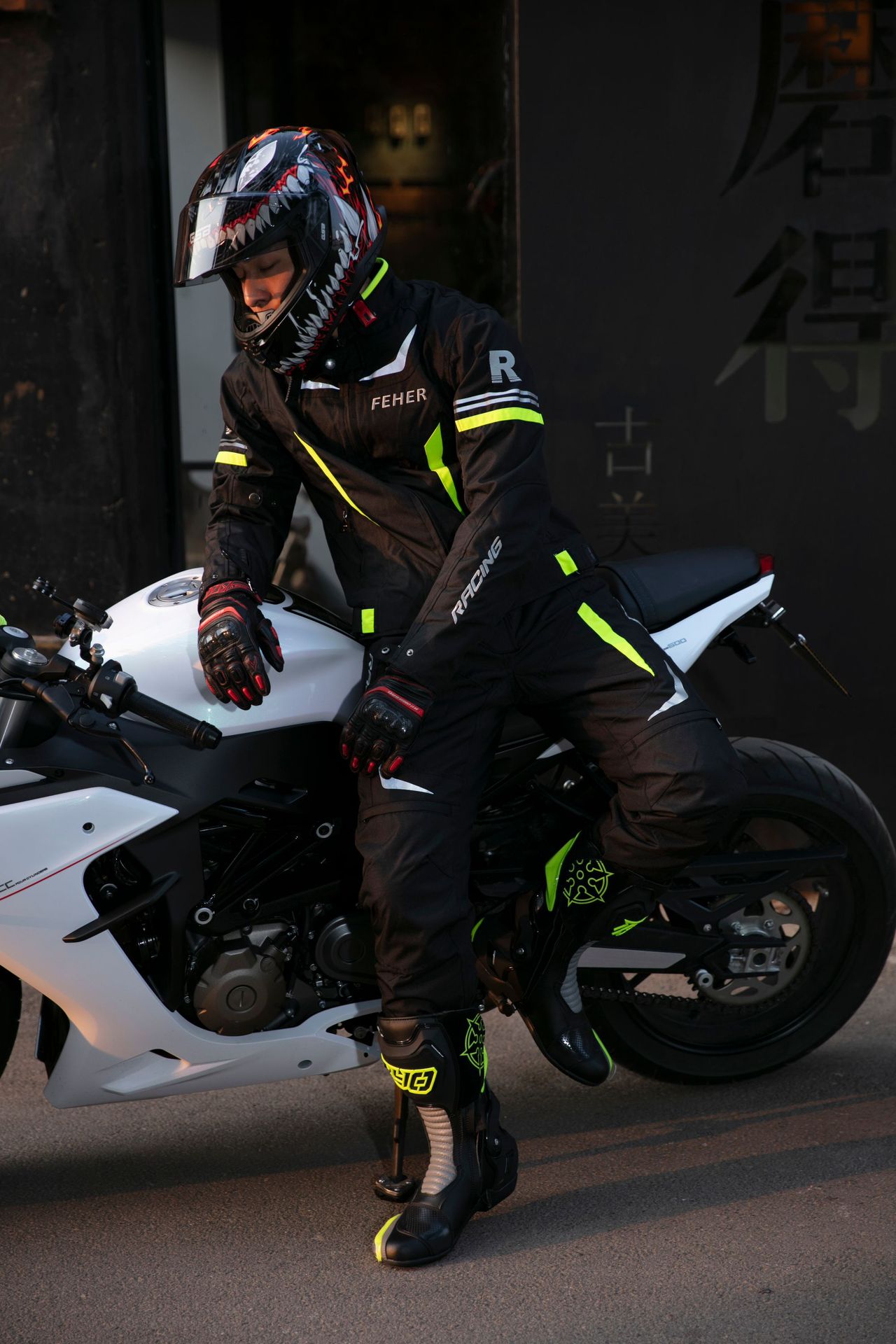 feher骑行服摩托车冬季赛车服防水防摔拉力机车服套装男防风四季