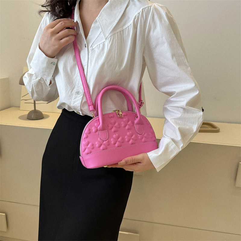 Cross-Border Fashion Embossing Stitching Shell Handbags Female Bags2023 Summer Popular Simplicity Shoulder Messenger Bag