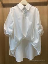 捡漏~专柜撤回外贸女装减龄设计感小众Polo领时尚短袖白衬衫