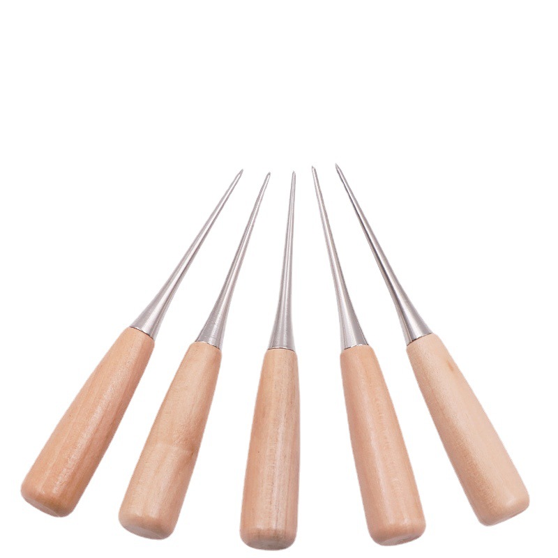 批发实木柄锥子 手工diy皮革锥子 带护套锥子 缝纫用锥子手工工具